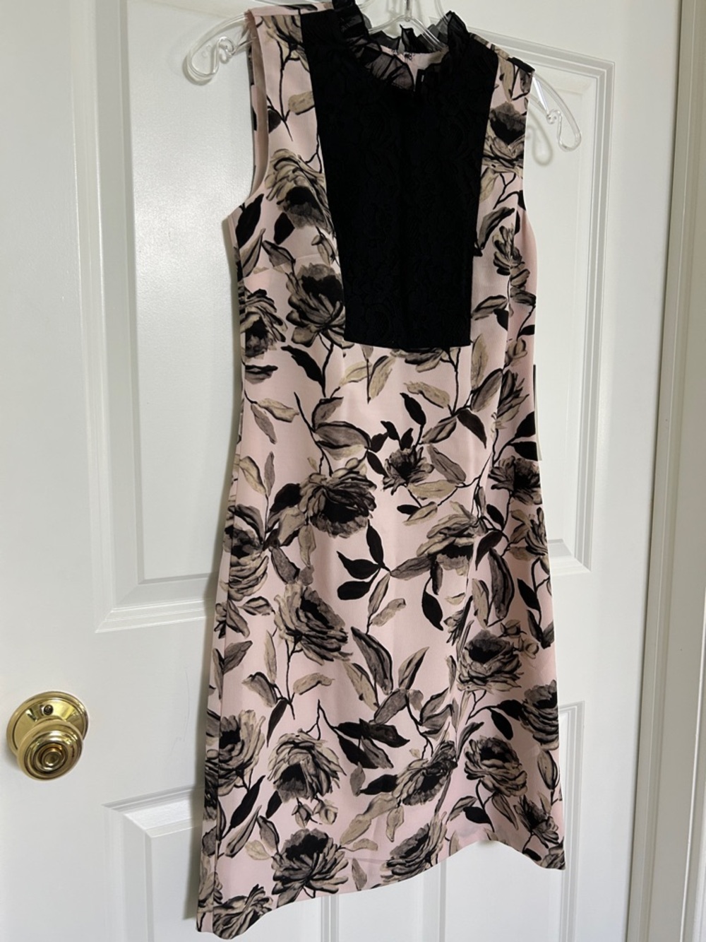 Karl Lagerfeld | Blush Pink Black Floral Dress | 0 | P2P 15.5” MSRP $135